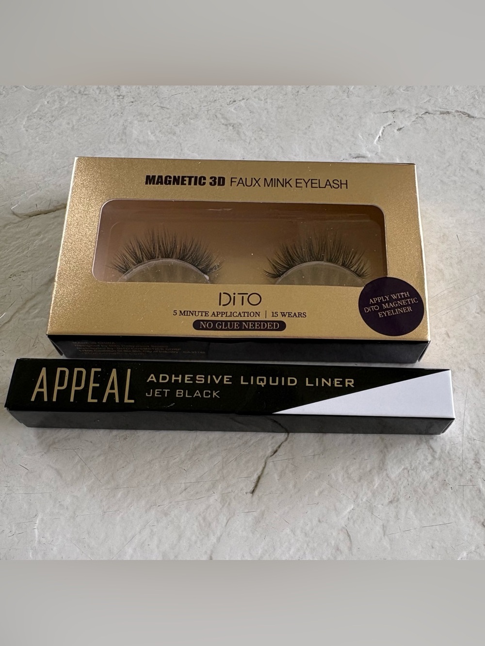 2x’s Dito Magnetic Faux Mink Lashes in Style: ELF & Appeal Adhesive Liner